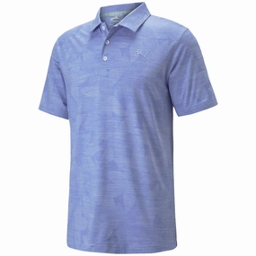 Puma Cloudspun Leaflet Polo Shirt - Lavender Pop Heather AntiPillingTreatment StretchComfortWeave