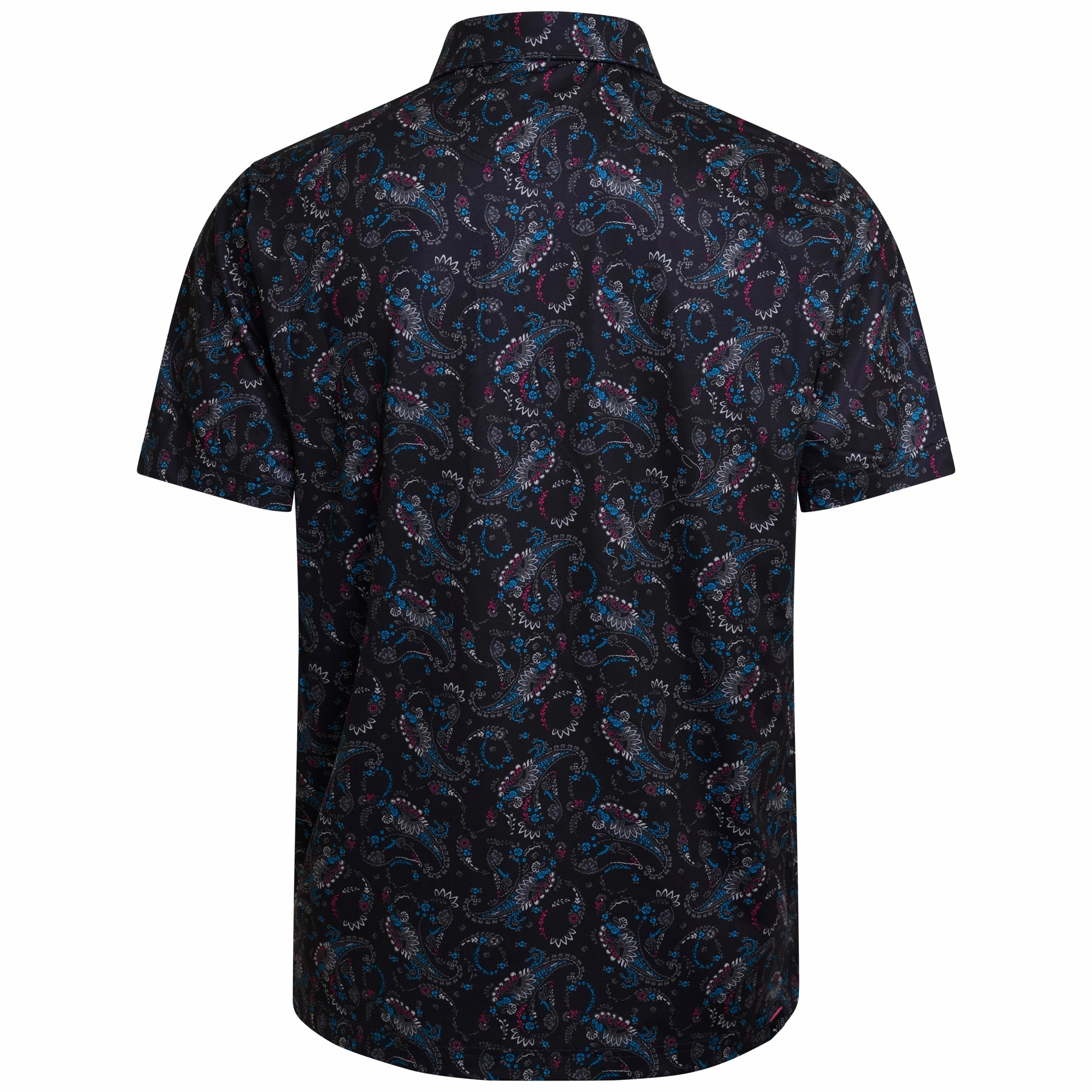 Puma Cloudspun Paisley Polo Shirt - Black/Aqua Blue Anti Pilling Finish Breathable Wearable