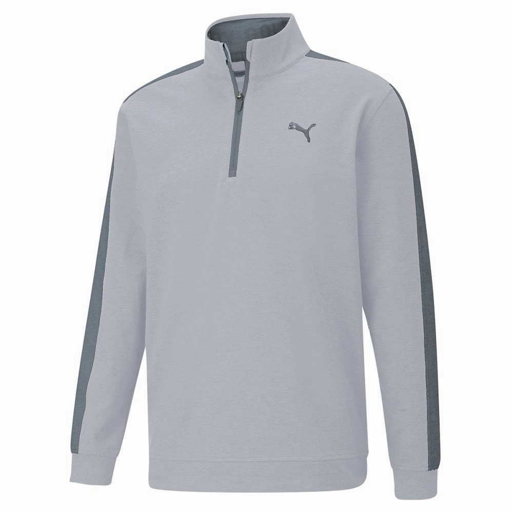 Puma Cloudspun T7 1/4 Zip Sweater - High Rise Heather Trend Focus product buckle functionality