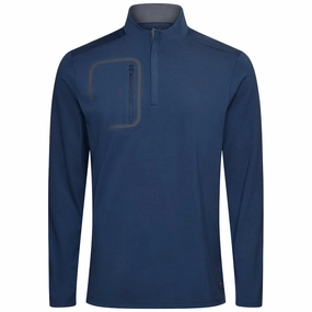 Minimal Look Trendy Essentials Puma Cloudspun Tech 1/4 Zip Pullover - Deep Navy