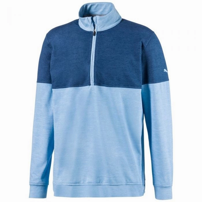 Puma Cloudspun Warm Up 1/4 Zip Pullover - Blue Bell Breathable Material product safety