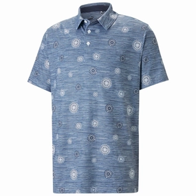 polo neck LowImpactDye Puma Cloudspun Wheels Polo Shirt - Navy Blazer