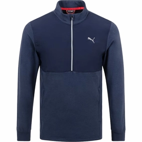 Puma Cloudspun WRMLBL 1/4 Zip Pullover - Navy Blazer Comfort Piece Summer
