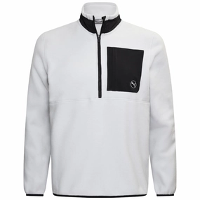 Puma Fleece 1/4 Zip Sweater - Ash Gray/Puma Black appropriate for parties