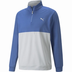 Puma Gamer Colour Block 1/4 Zip Pullover - Bright Cobalt/High Rise Casual Fashion