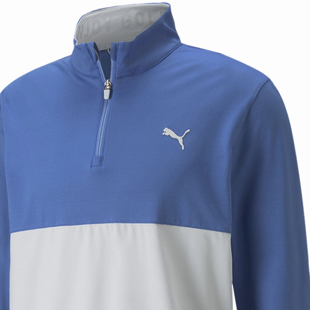 Puma Gamer Colour Block 1/4 Zip Pullover - Bright Cobalt/High Rise Road Trip Snug Wear