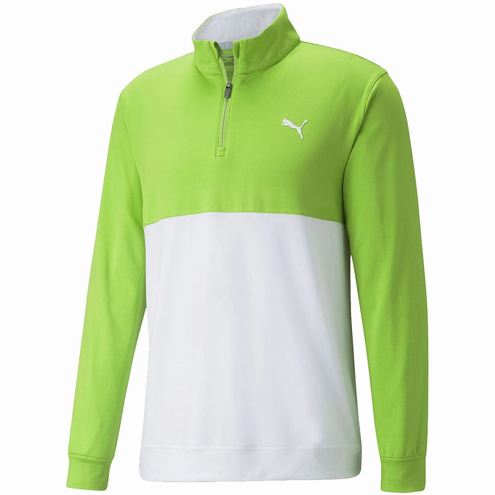 Comfort Layering product personalization Puma Gamer Colour Block 1/4 Zip Pullover - Greenery/Bright White