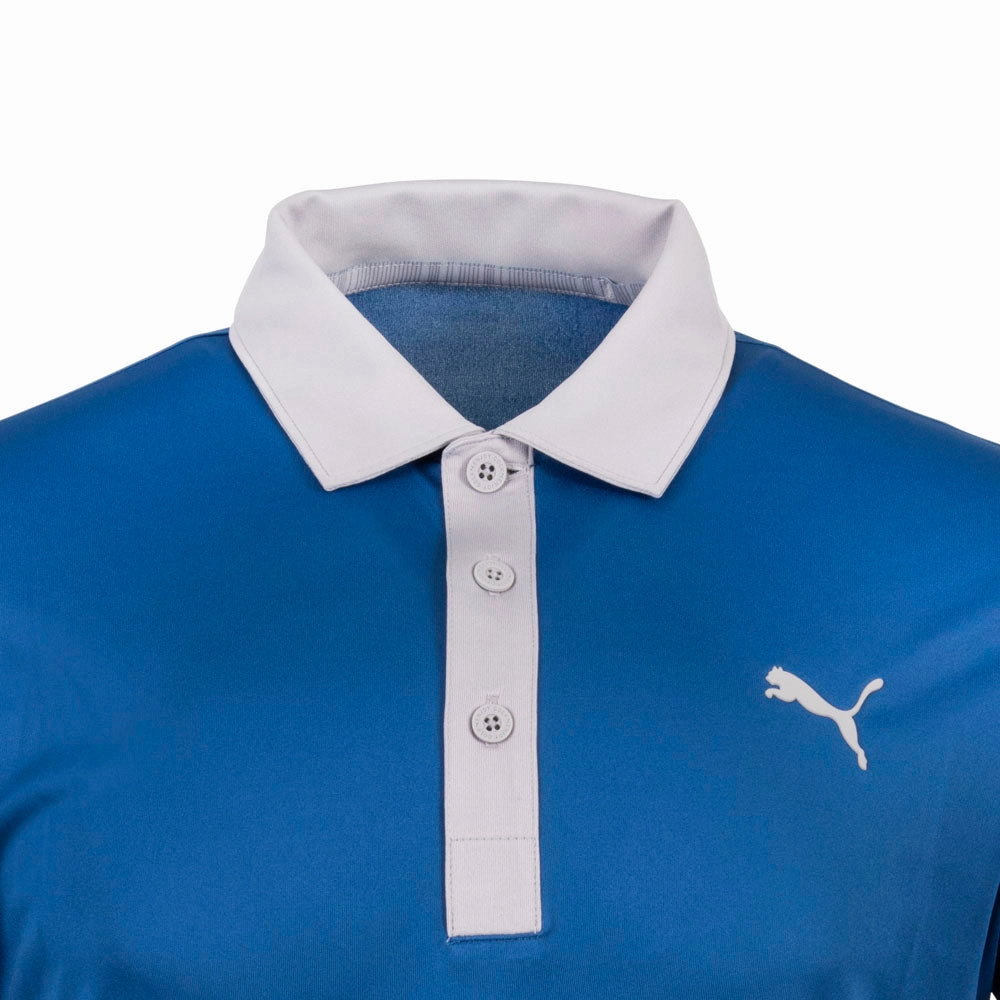 MicroPiqueKnit Puma Gamer Polo Shirt - Bright Cobalt/High Rise