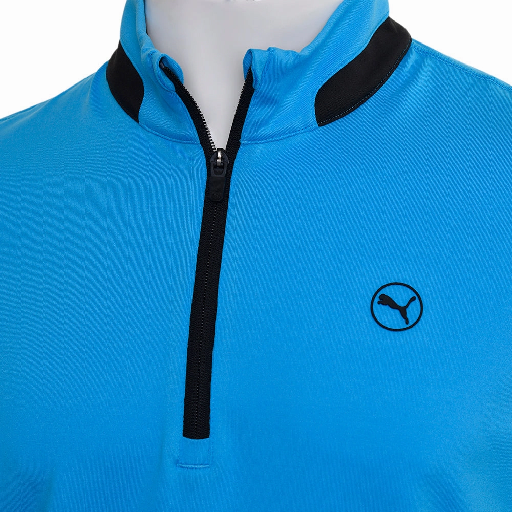Puma Lightweight 1/4 Zip Pullover - Aqua Blue/Black Chill Layer