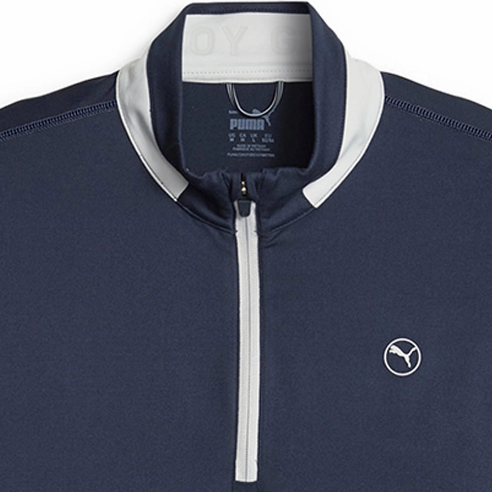Puma Lightweight 1/4 Zip Pullover - Navy Blazer/Ash Grey Essential Comfort
