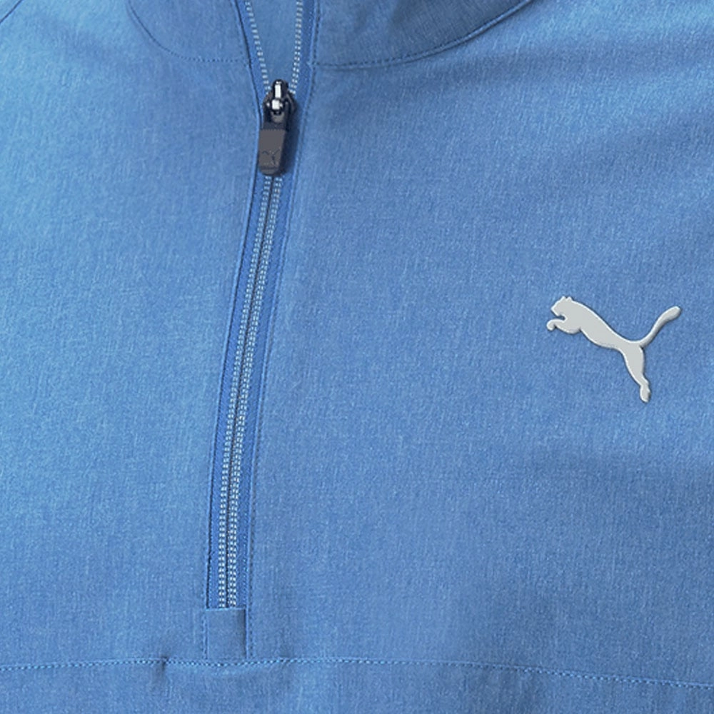 Daily Fit Puma Marin Woven 1/4 Zip Pullover - Bright Cobalt Heather