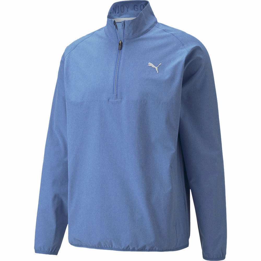 Comfort Apparel Odor-resistant Puma Marin Woven 1/4 Zip Pullover - Bright Cobalt Heather