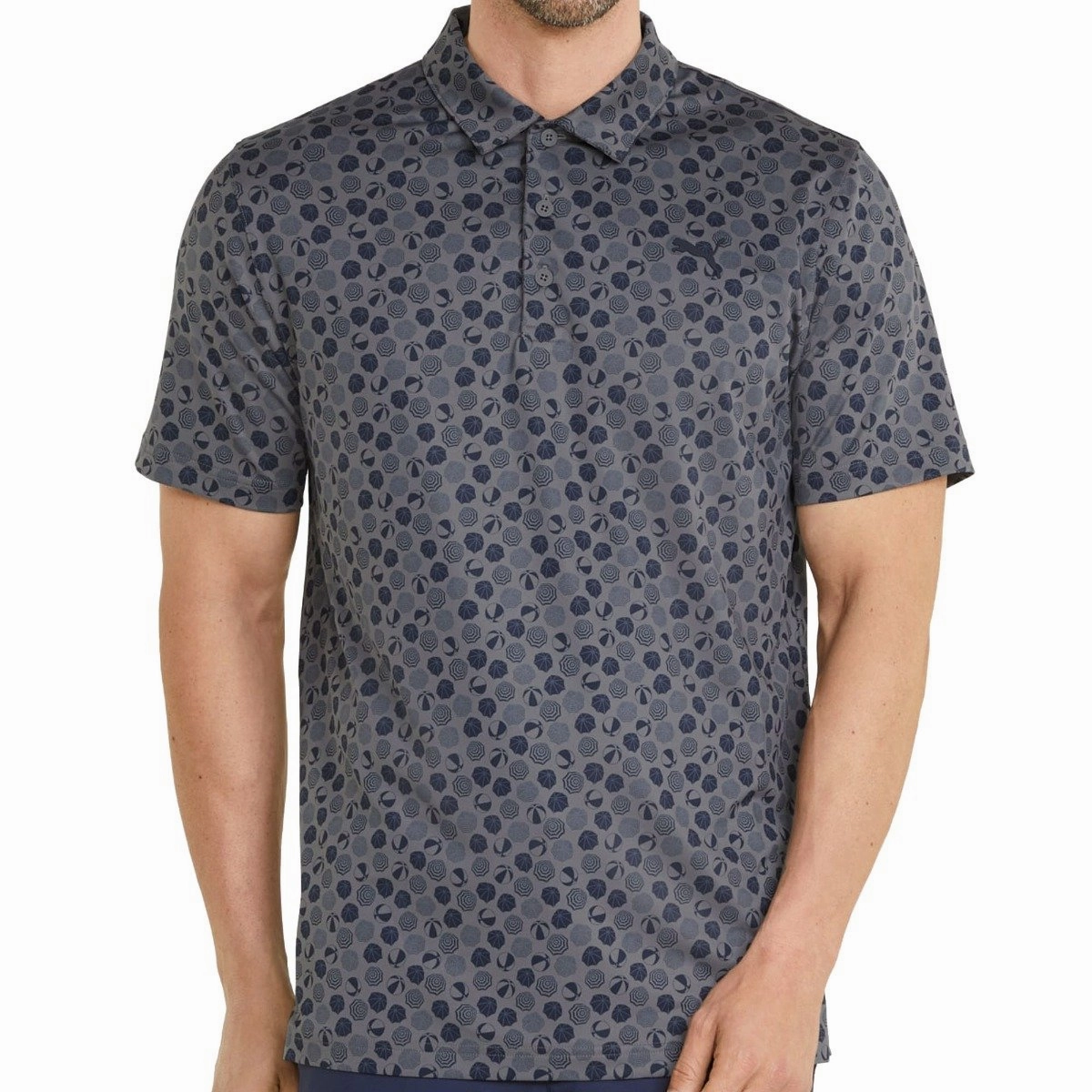 Lint Resistant Surface Ruffled edges Puma MATTR Beach Trip Polo Shirt - Quiet Shade/Navy Blazer