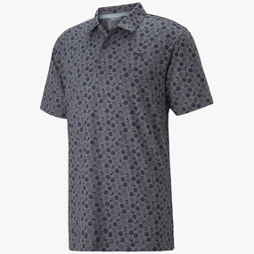Tagless Design Comfortable Shape Puma MATTR Beach Trip Polo Shirt - Quiet Shade/Navy Blazer