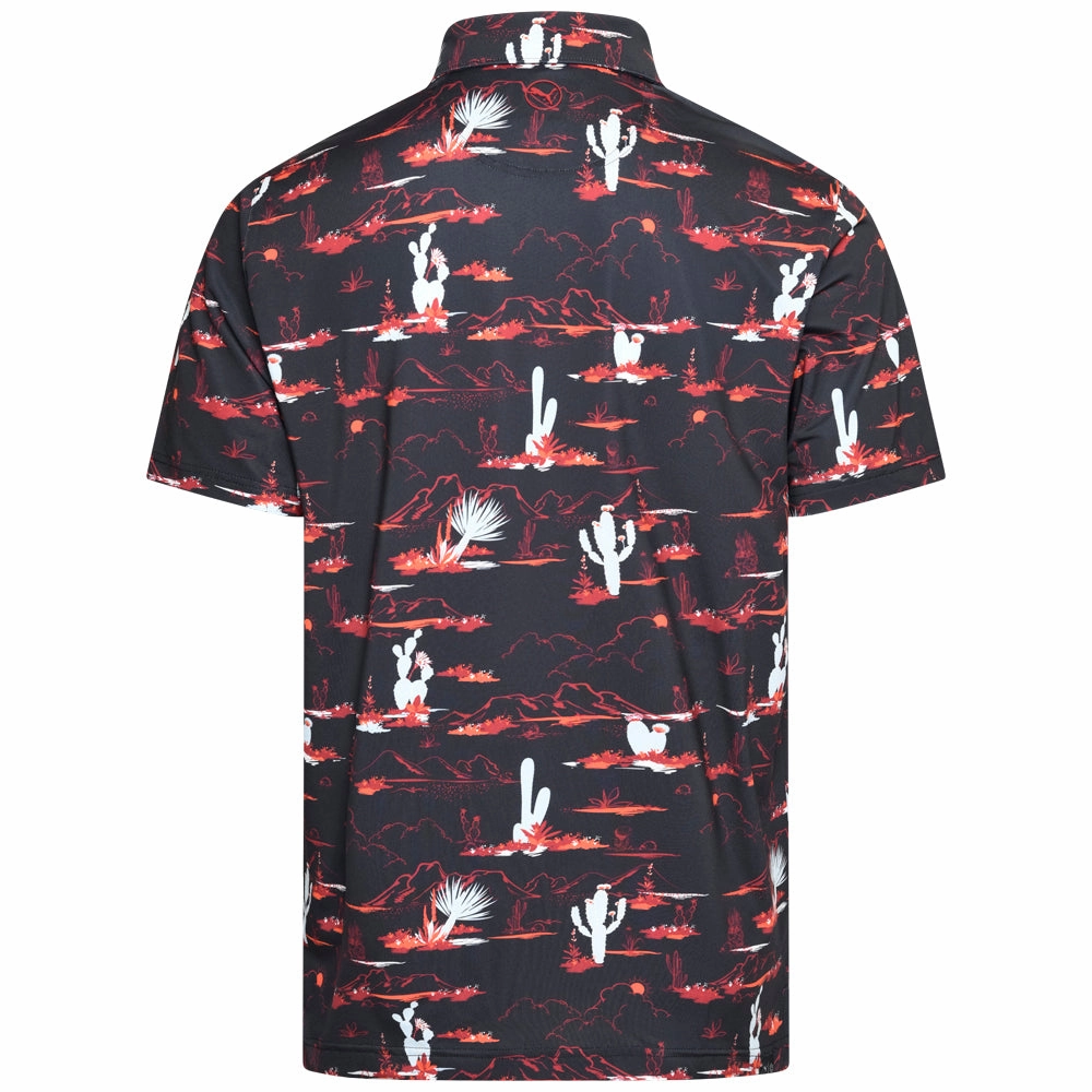 Puma MATTR Bushland Polo Shirt - Puma Black/Intense Red Timeless Comfort