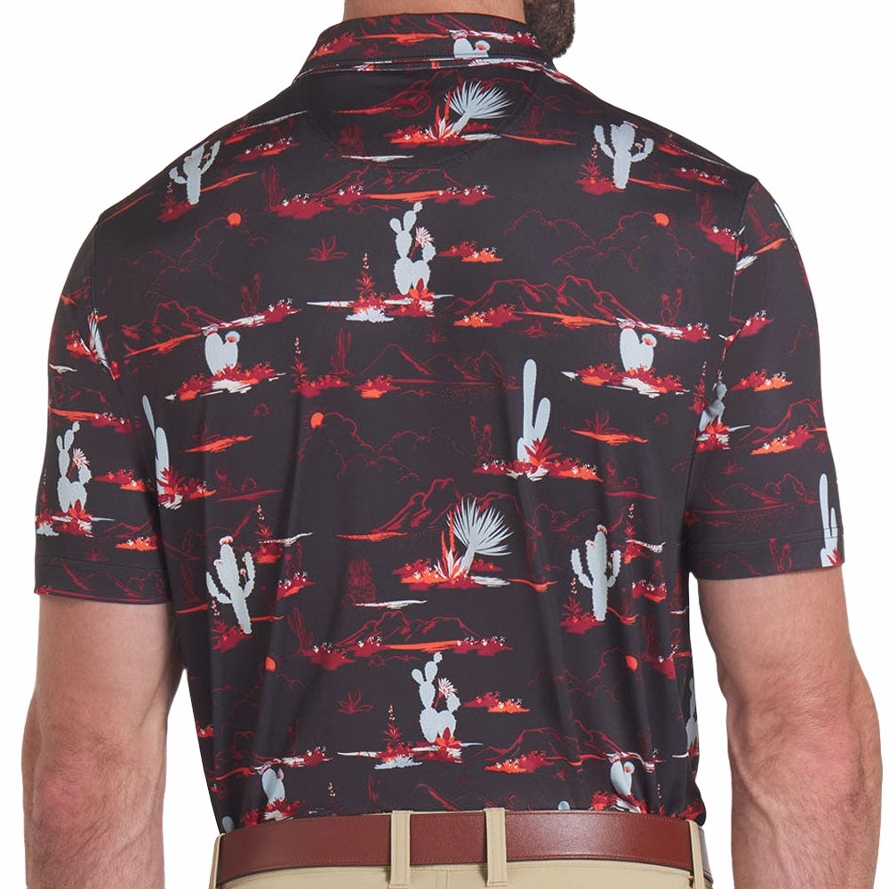 Puma MATTR Bushland Polo Shirt - Puma Black/Intense Red Stain Resistant