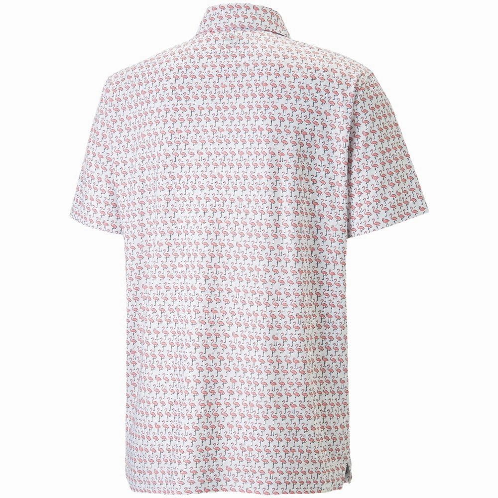 Puma MATTR Flamingo Polo Shirt - Bright White/Flamingo Pink Casual Look Wear Luxury exclusivity