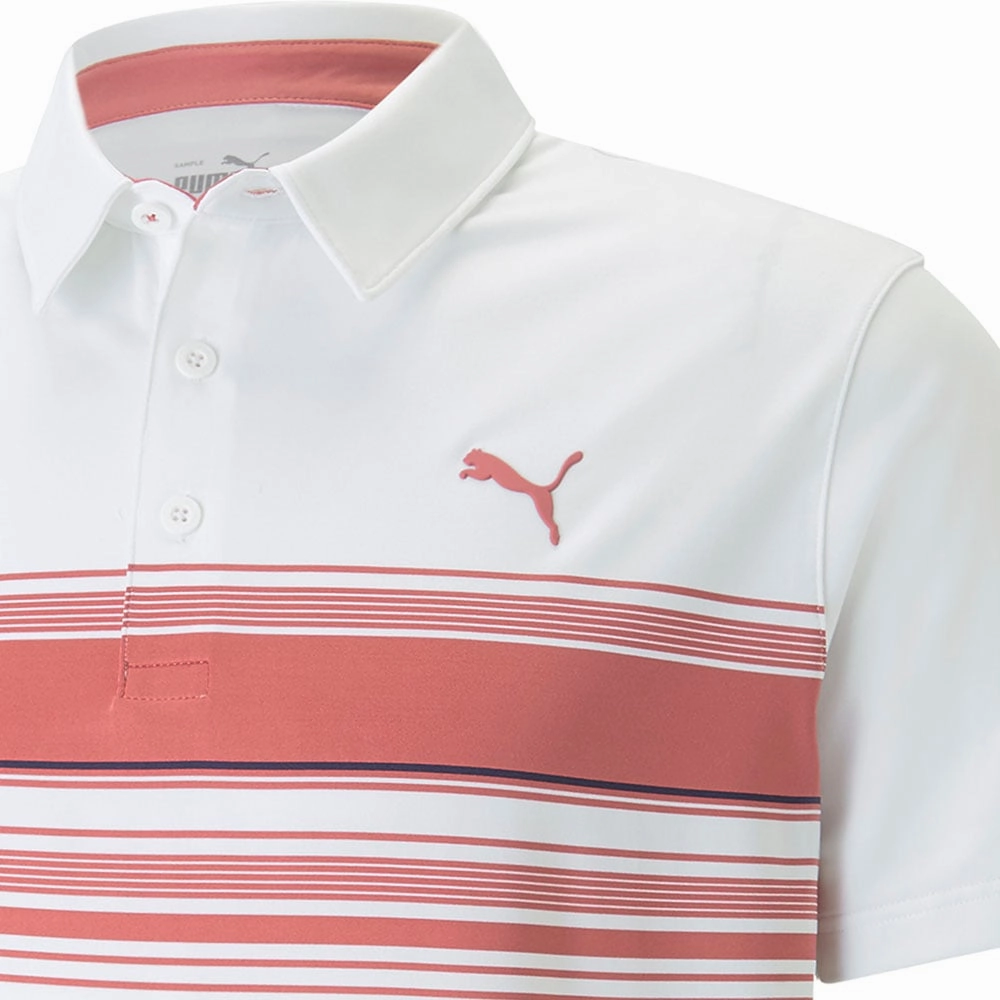 Everyday Style Trend Prom Puma MATTR Grind Polo Shirt - Bright White/Heartfelt
