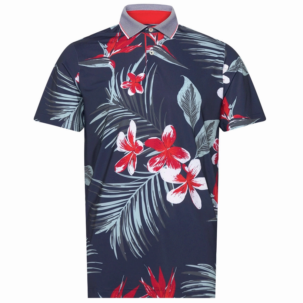 Ultimate Fit Weekend Comfort Wear Puma MATTR Luau Polo Shirt - Deep Navy/Red Fire