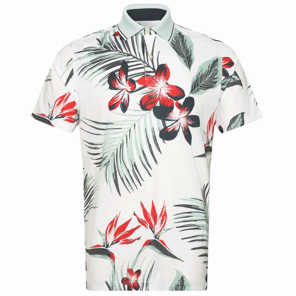Hiking durability Puma MATTR Luau Polo Shirt - White Glow/Red Fire