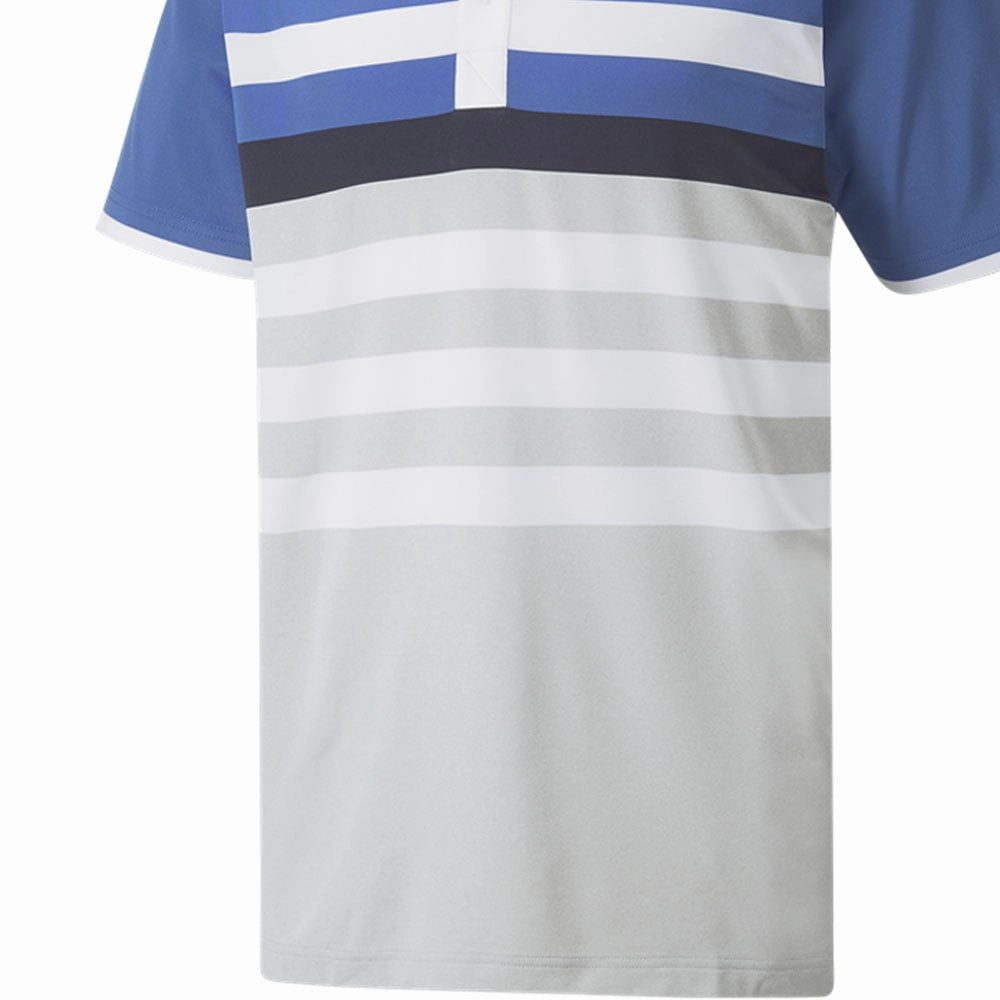 Puma MATTR One Way Polo Shirt - Bright Cobalt/Bright White Distressed Hem Finish