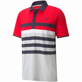 Cool Fit Workout Gear Puma MATTR One Way Polo Shirt - Ski Patrol/Bright White