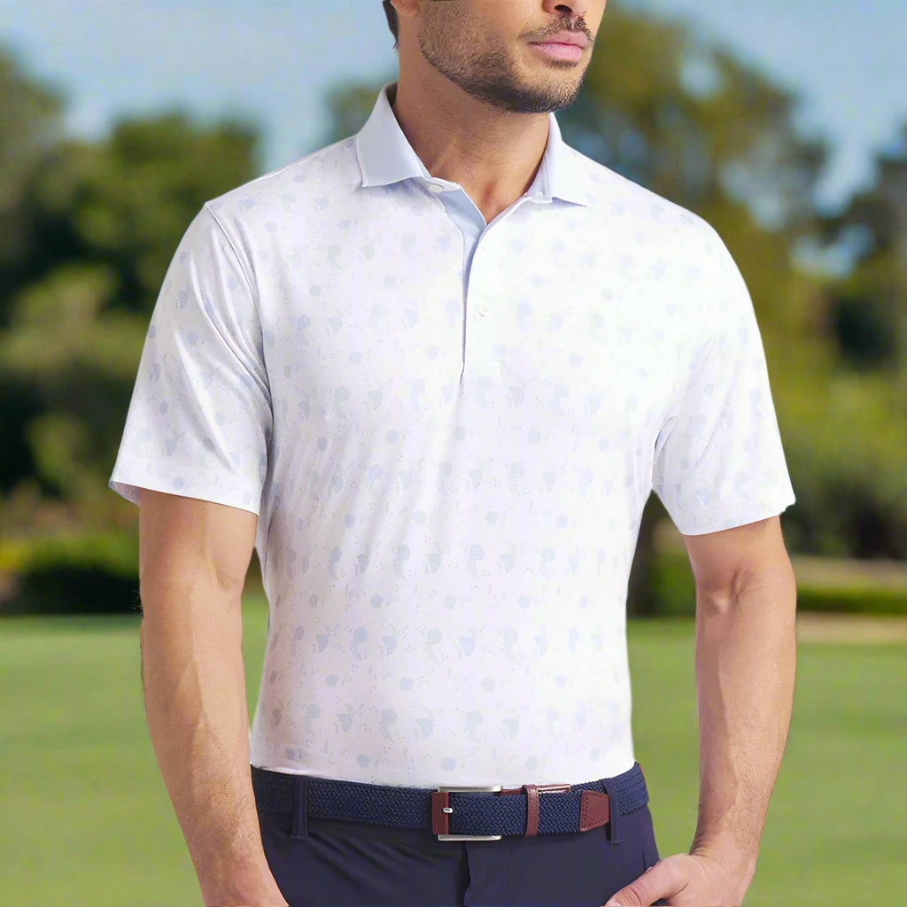 Puma MATTR Ornamental Polo Shirt - White Glow/Haute Tropic Pre Shrunk Fabric