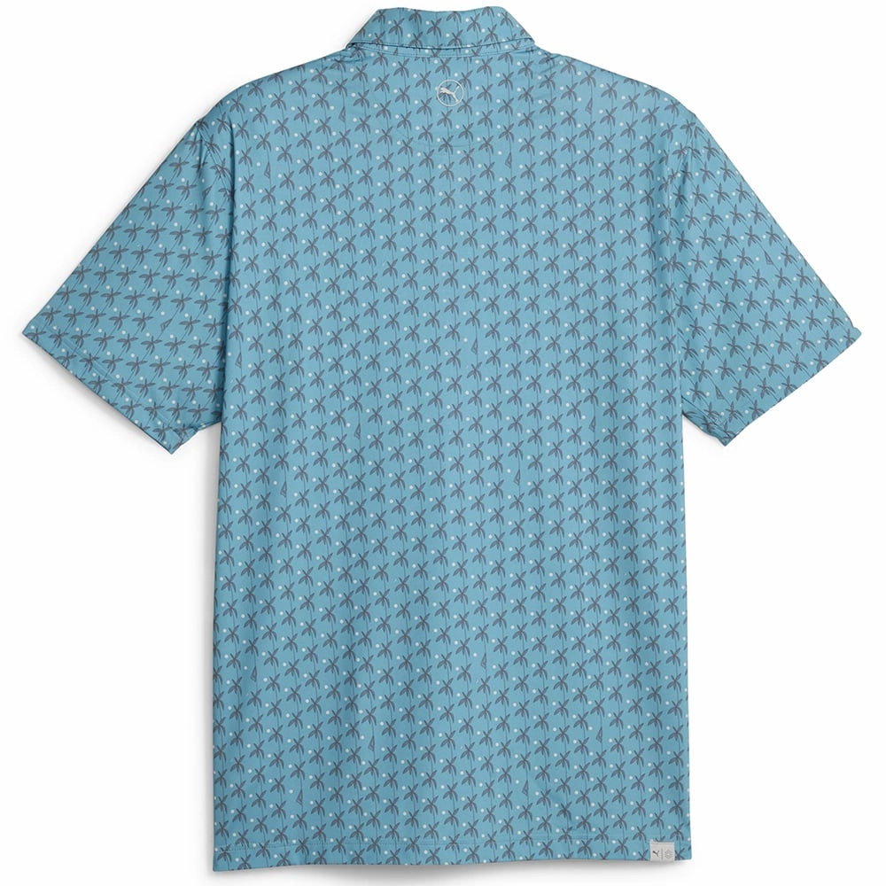 Puma MATTR Palms Polo Shirt - Bold Blue/Slate Sky V-Neck Slim fit sleekness