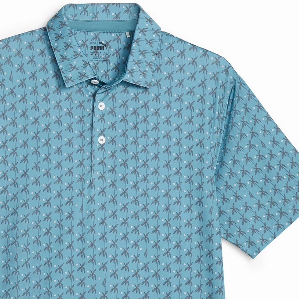 Puma MATTR Palms Polo Shirt - Bold Blue/Slate Sky Fun Style Simple and Relaxed