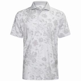 Slim fit clothing Puma MATTR Rose Polo Shirt - White Glow/Ash Gray