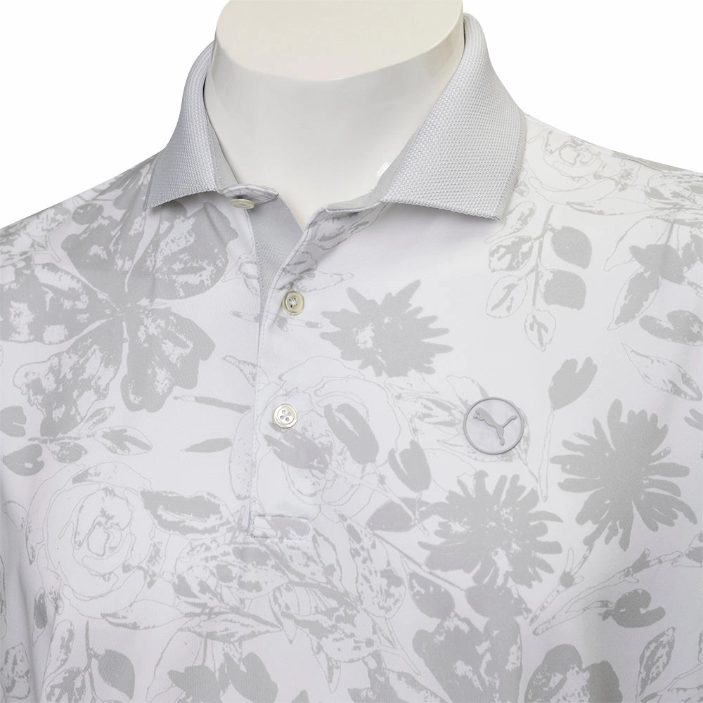 Puma MATTR Rose Polo Shirt - White Glow/Ash Gray Minimal Fashion Weekend Essential