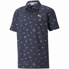 Puma MATTR Sunnies Polo Shirt - Navy Blazer/Chalk Pink Perfect For Relaxing