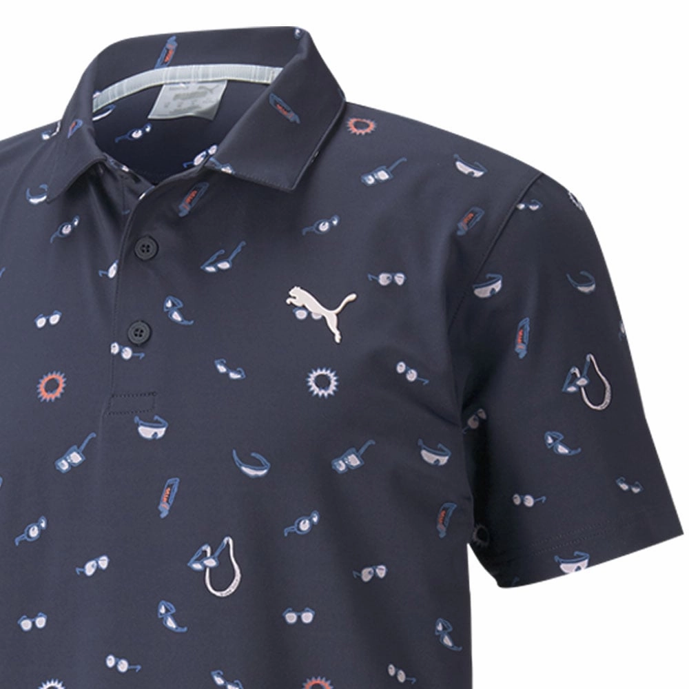 Perfectly Fit Minimal Look Puma MATTR Sunnies Polo Shirt - Navy Blazer/Chalk Pink