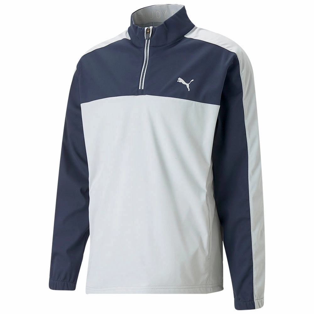 Smart Casual Soft Touch Puma Momentum Woven 1/4 Zip Pullover - Navy Blazer/High Rise