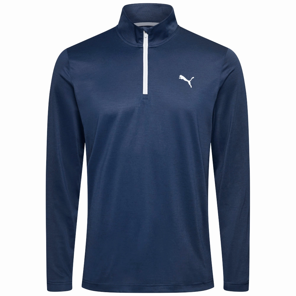 fade resistance Soft Touch Puma Premium Tech 3.0 1/4 Zip Pullover - Deep Navy