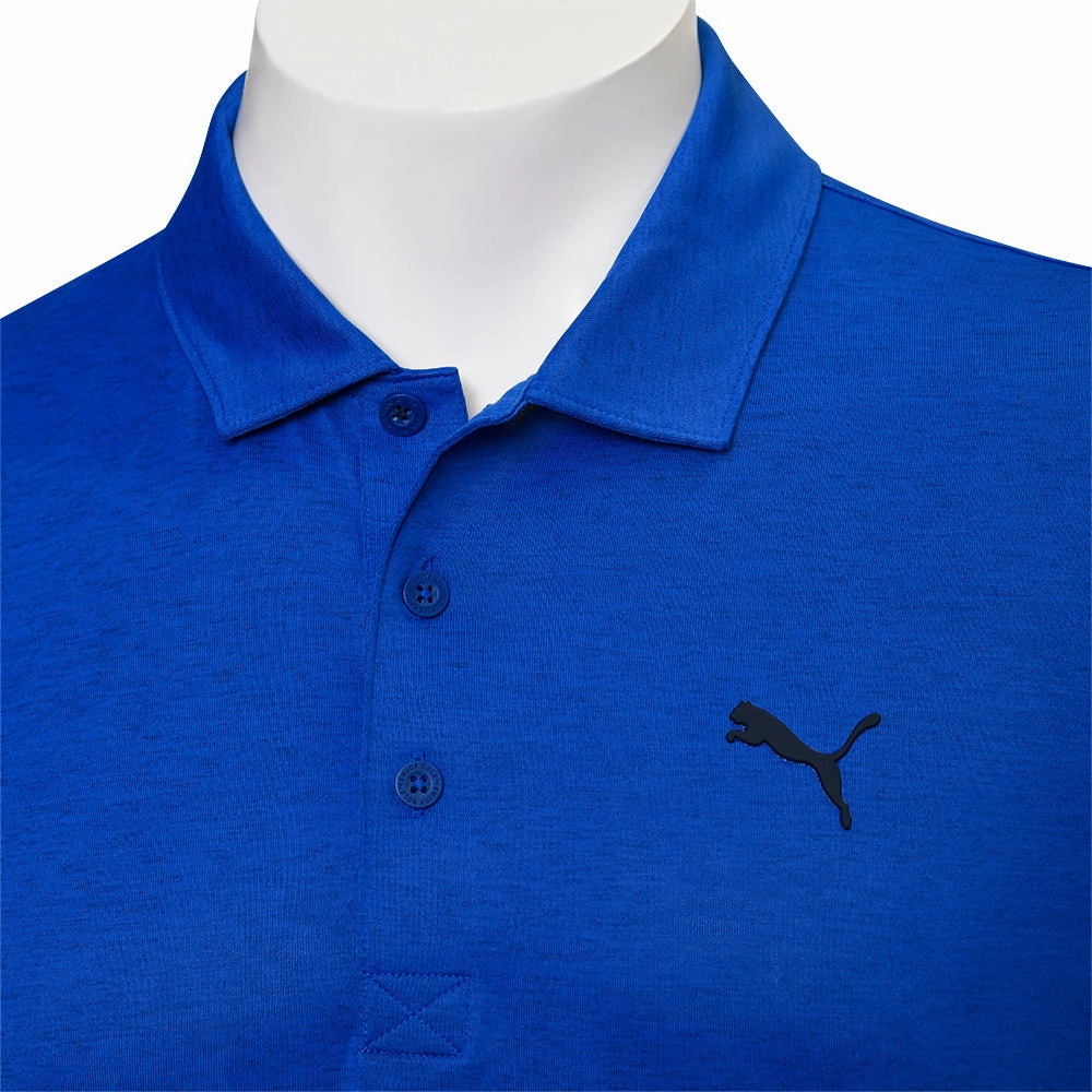 Puma Premium Tech 3.0 Polo Shirt - Festive Blue Heather Everyday Look Wear Cycling endurance