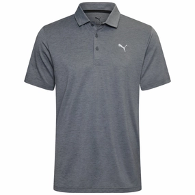 Puma Premium Tech 3.0 Polo Shirt - Slate Sky Heather Classic Crew Neck