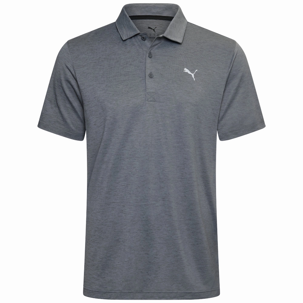 Puma Premium Tech 3.0 Polo Shirt - Slate Sky Heather Classic Crew Neck
