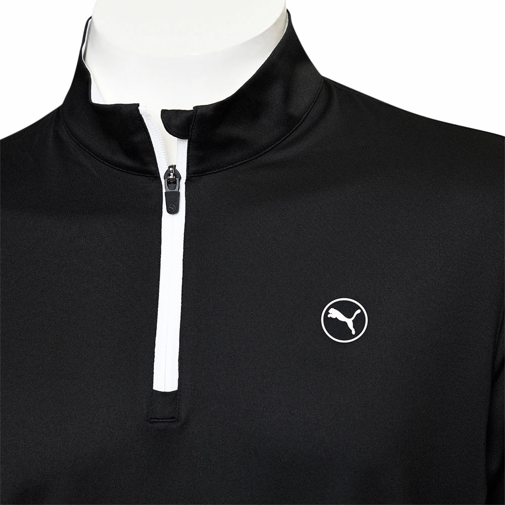 Puma Pure 2.0 1/4 Zip Pullover - Black Easy Wear Effortless Comfort