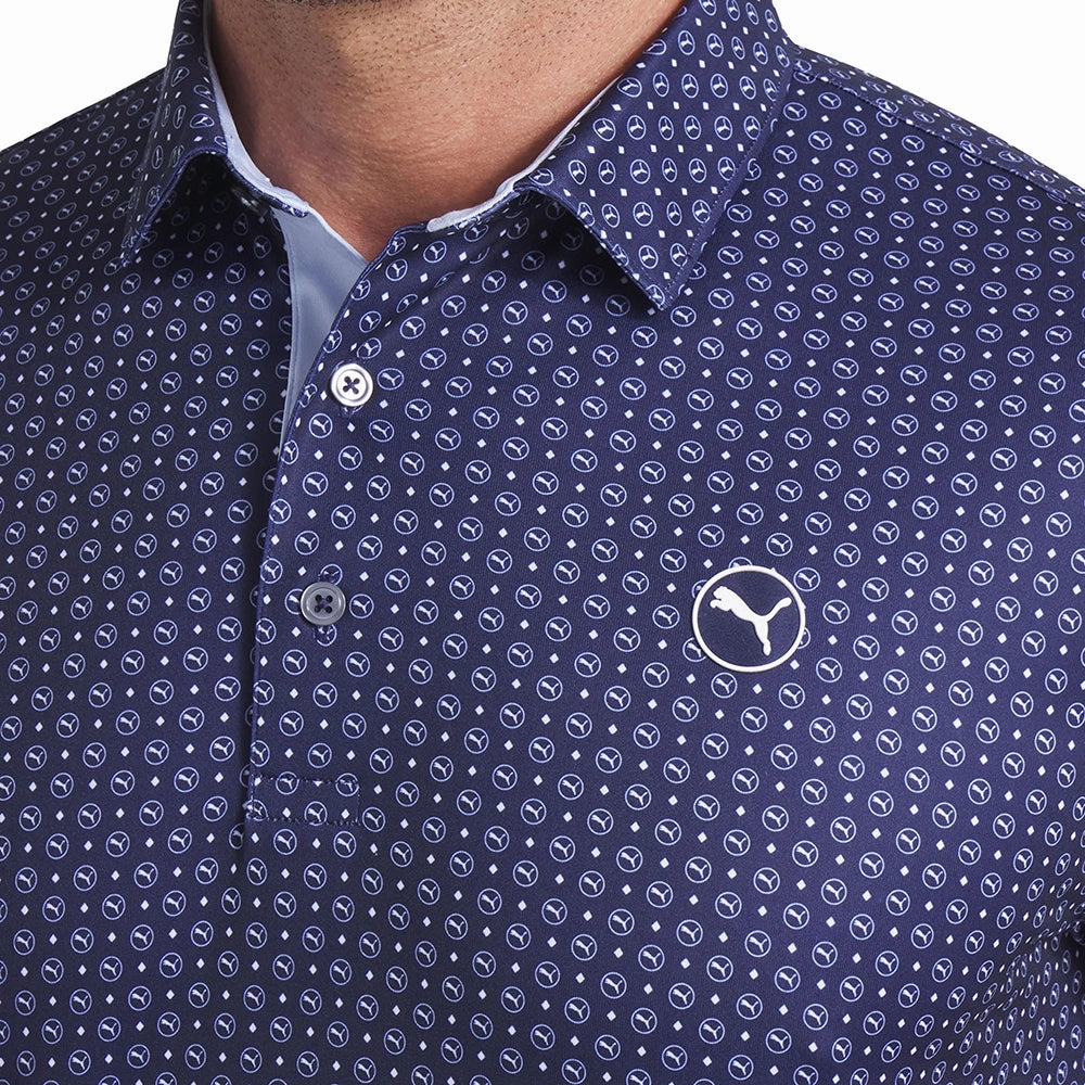 Puma Pure 2.0 Circle Cat Polo Shirt - Deep Navy/White Glow Sporty Comfort Fashion Forward