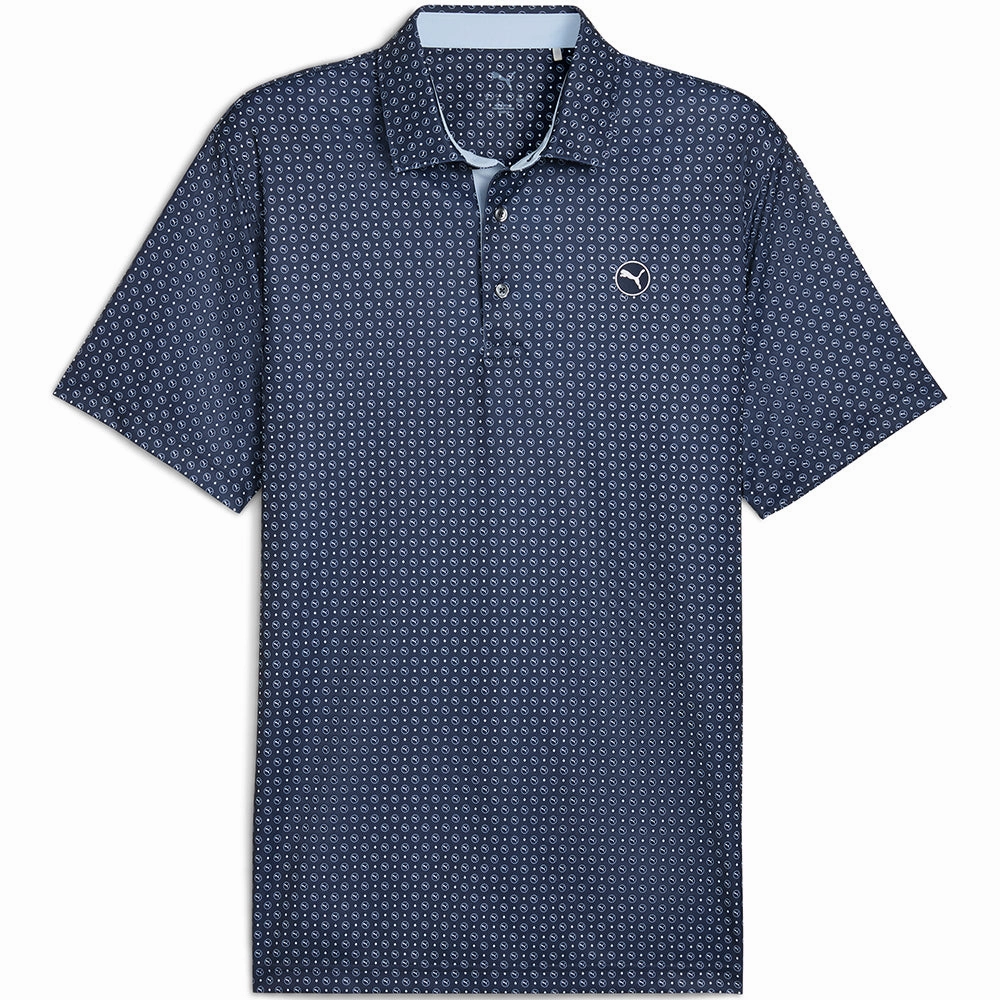 Puma Pure 2.0 Circle Cat Polo Shirt - Deep Navy/White Glow Classic and Comfy
