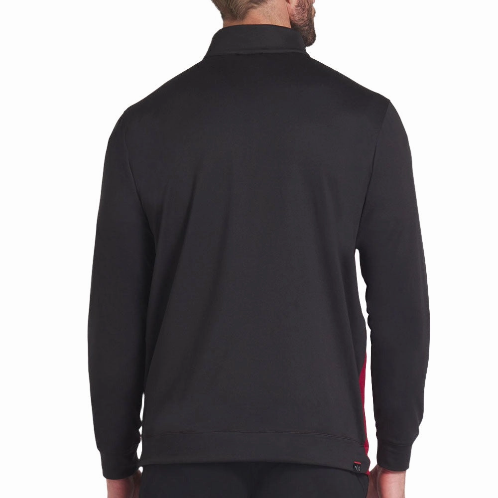 Travel Active Puma Pure Colorblock 1/4 Zip Sweater - Puma Black/Intense Red