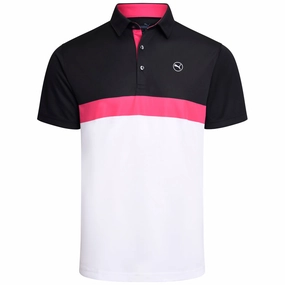 Puma Pure Colorblock Polo Shirt - White Glow/Black Urban Smart
