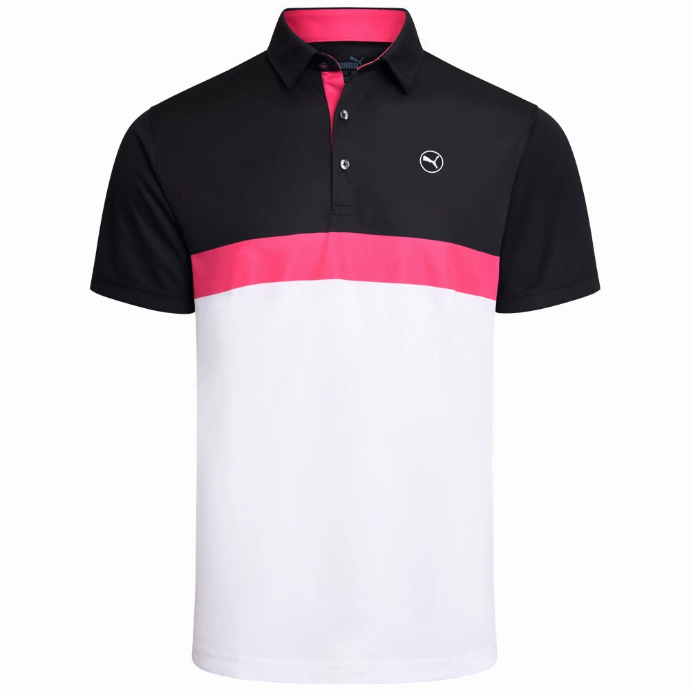 Puma Pure Colorblock Polo Shirt - White Glow/Black Urban Smart