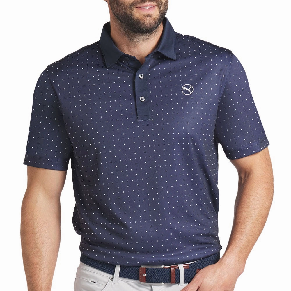 Affordable accessibility Puma Pure Geo Polo Shirt - Deep Navy/White Glow