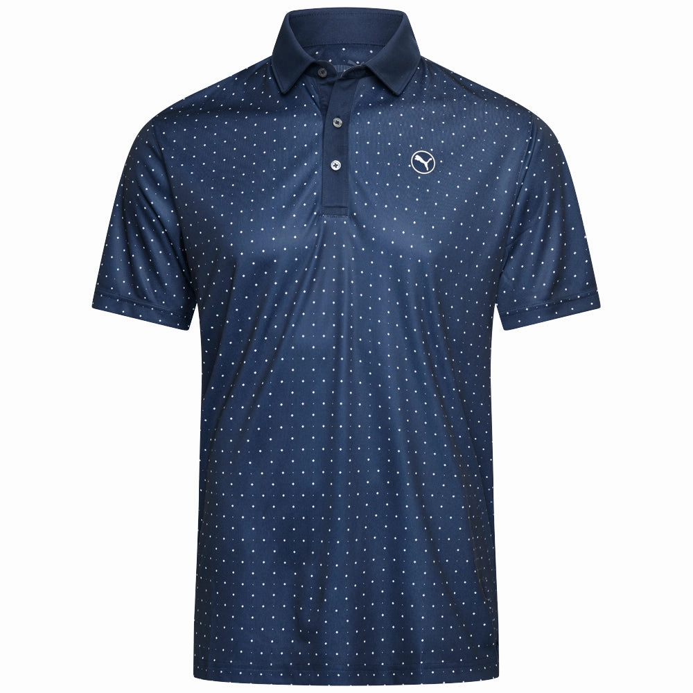 Puma Pure Geo Polo Shirt - Deep Navy/White Glow V neck elegance