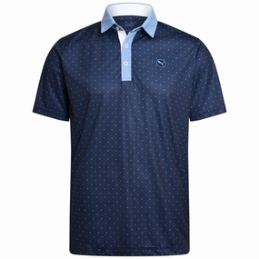 Puma Pure Geo Polo Shirt - Deep Navy/Zen Blue FunctionalPockets