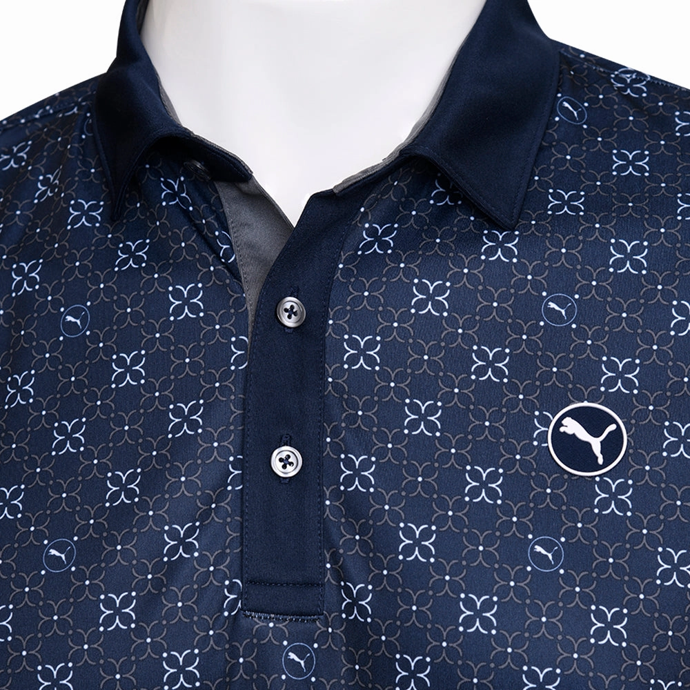 Quick Fit Elegant Detail Puma Pure Monogram Polo Shirt - Deep Navy/Slate Sky