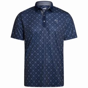 Sports Apparel Smart Fit Puma Pure Monogram Polo Shirt - Deep Navy/Slate Sky