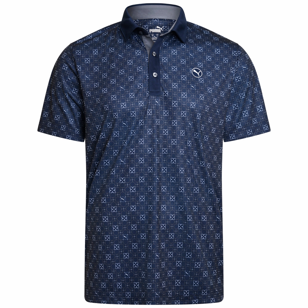 Sports Apparel Smart Fit Puma Pure Monogram Polo Shirt - Deep Navy/Slate Sky